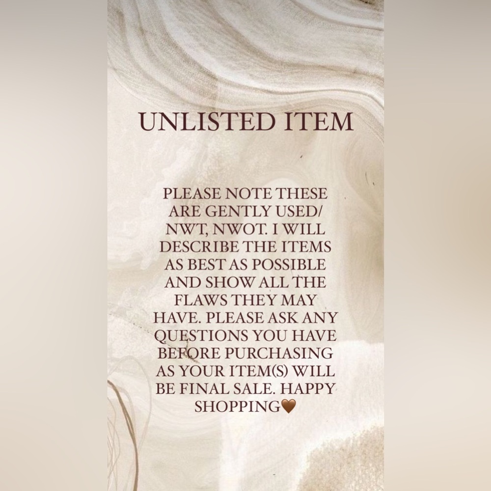 LIVE LISTING UNLISTED ITEMS 1-100